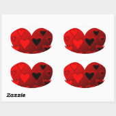 Sticker Ovale Coeurs (Feuille)