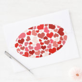 Sticker Ovale Coeurs (Enveloppe)