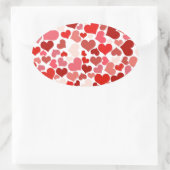 Sticker Ovale Coeurs (Sac)