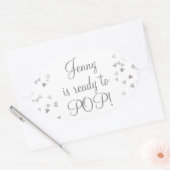 Sticker Ovale Coeurs d'argent Elle est prête à faire la promotio (Enveloppe)