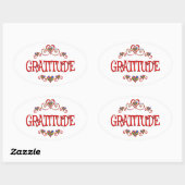 Sticker Ovale Coeurs de gratitude (Feuille)