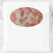 Sticker Ovale Coeurs de Saint-Valentin rose, Décoration de gâtea (Sac)