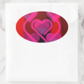 Sticker Ovale Coeurs flottants (Sac)