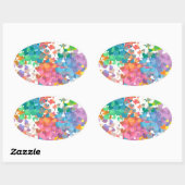 Sticker Ovale Coeurs Pastel Confetti (Feuille)