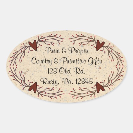 Sticker ovale Coeurs & Pip Berry (Devant)