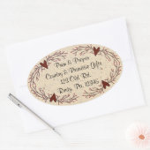 Sticker ovale Coeurs & Pip Berry (Enveloppe)