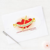 Sticker Ovale Coeurs rejoints par Dieu don chrétien (Enveloppe)