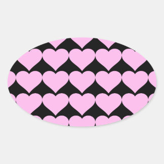 Sticker Ovale Coeurs roses, Amour inconditionnel_
