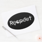 Sticker Ovale Coexister avec le respect - Paix et la tolérance (Enveloppe)