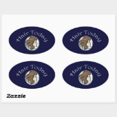 Sticker Ovale Coiffeur (Feuille)