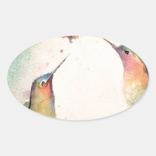 Sticker Ovale colibri