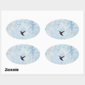 Sticker Ovale Colibri (Feuille)