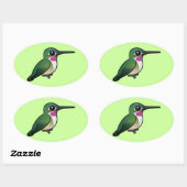 Sticker Ovale Colibri à grande queue (Feuille)