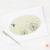 Sticker Ovale Colibri et Dandelion (Enveloppe)