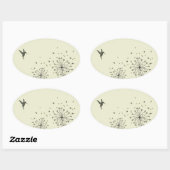 Sticker Ovale Colibri et Dandelion (Feuille)