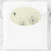Sticker Ovale Colibri et Dandelion (Sac)