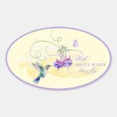 Sticker Ovale Colibri et papillon inspirant (Devant)