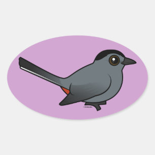 Sticker Ovale Colibri gris Birdoré