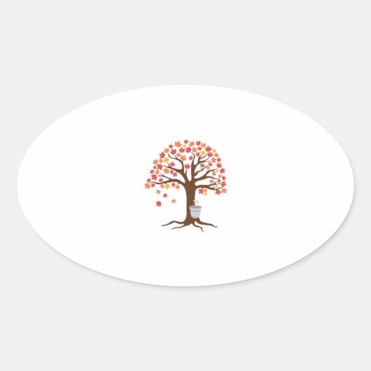 Sticker Ovale Collecte du sirop (Devant)