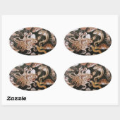 STICKER OVALE COLLECTE POMPEII / OCÉAN - SCÈNE DE VIE MARINE (Feuille)