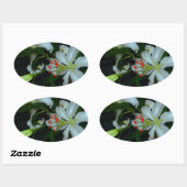 Sticker Ovale Collection Irlandaise de laiton et de fleurs (Feuille)