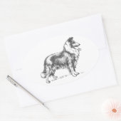 Sticker Ovale Collie Dog (Enveloppe)