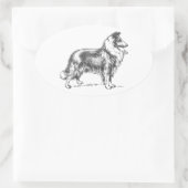 Sticker Ovale Collie Dog (Sac)