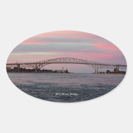 Sticker Ovale Collier Blue Water Bridge (Devant)