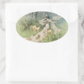 Sticker Ovale Collier de la déesse de printemps de Pâques (Sac)