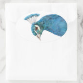 Sticker Ovale Collier d'oiseau de paon Oval (Sac)