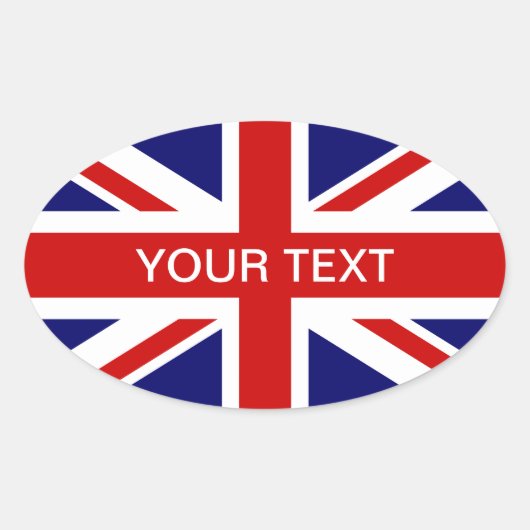 Sticker Ovale Collier ovale du drapeau britannique | Conception (Devant)
