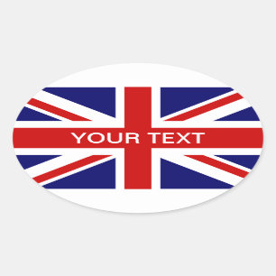 Sticker Ovale Collier ovale du drapeau britannique   Conception 