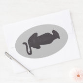Sticker Ovale Collier ovale Silhouette de chat noir (Enveloppe)