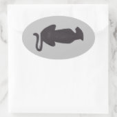 Sticker Ovale Collier ovale Silhouette de chat noir (Sac)