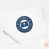 Sticker Ovale Colombie Caroline du Sud (Enveloppe)