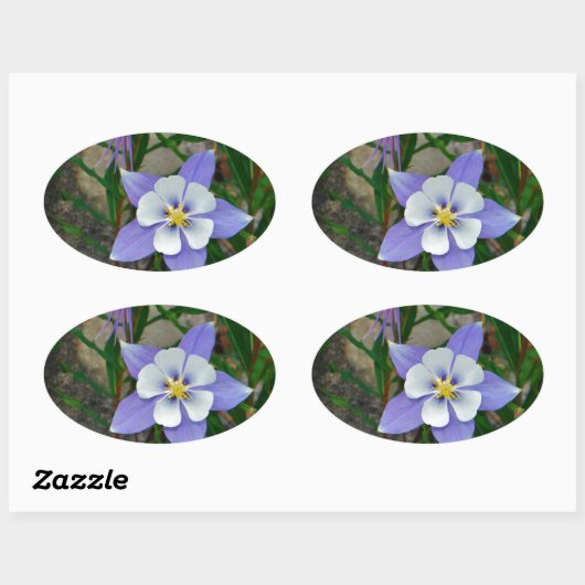 Sticker Ovale Colonne bleue (Feuille)