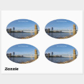 Sticker Ovale Colonne de John A. Roebling Bridge (Feuille)