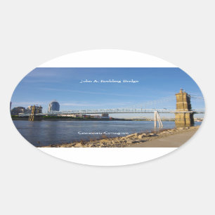Sticker Ovale Colonne de John A. Roebling Bridge
