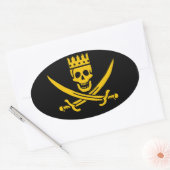 Sticker Ovale Colonne ovale de la couronne pirate - pack de 20 (Enveloppe)