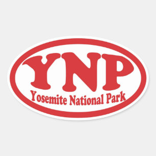 Sticker Ovale Colonne rouge ovale du parc national Yosemite