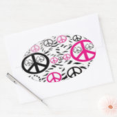 Sticker Ovale Colonnes de signes de paix (Enveloppe)