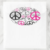 Sticker Ovale Colonnes de signes de paix (Sac)