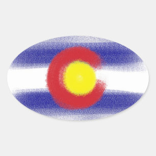 Sticker Ovale Colorado colonnades à la craie