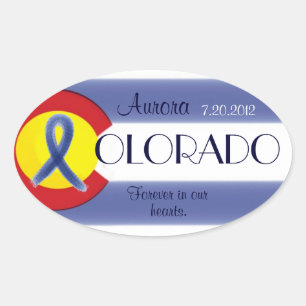 Sticker Ovale Colorado d'Aurora, drapeau de l'État