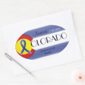 Sticker Ovale Colorado d'Aurora, drapeau de l'État (Enveloppe)