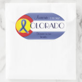 Sticker Ovale Colorado d'Aurora, drapeau de l'État (Sac)