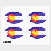 Sticker Ovale Colorado Love (Feuille)