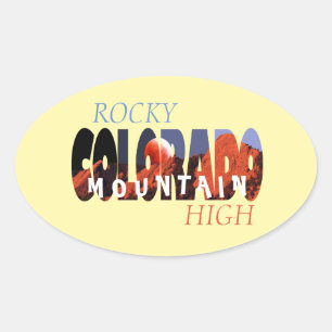 Sticker Ovale Colorado - Rocky Mountain High