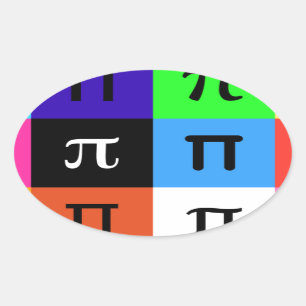 Sticker Ovale colorblock happy pi day
