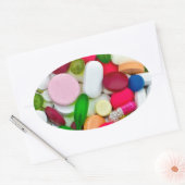 Sticker Ovale Colorful pills custom product (Enveloppe)
